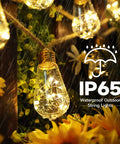 Vintage Hemp Rope Solar String Lights For Outdoor Patio 20 Feet With 16 Shatterproof Bulbs Waterproof Warm White 8 Modes