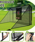 Golf Cage Net With Simulator Impact Screen And Heavy Steel Frame 10 X 7 Ft Enclosure For Home Indoor Outdoor Practice HD Blank Screen Target Cloth Two Side Barriers Perfect Swing Trainer Setup