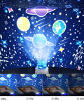 Kids Night Light Projector For Bedroom With Galaxy Stars Planets Dinosaurs Animals Constellations And Holiday Themes glowing projection on ceiling