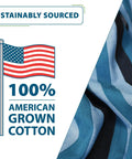 Cozy Double Cotton Hammock With Space Saving Steel Stand For Two People, 450 Lb Capacity, USA Grown Cotton, Blue Lagoon fabric