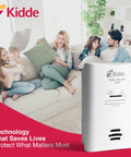 Plug In Carbon Monoxide Detector With Battery Backup, 85 DB Alarm, LED Status Lights, Peak Memory in a living room scene