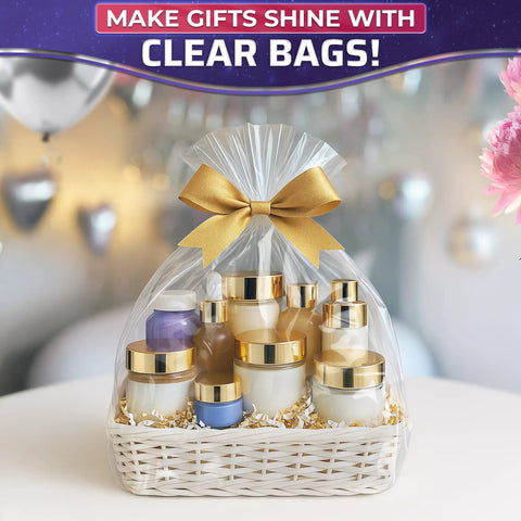 Top Shelf Heat Shrink Wrap Bags 50 Pack 16 X 24 Inches For Gift Baskets Clear Plastic Film No Sweat Sealing Big League Protection For Party Gift Sets Essential DIY