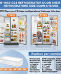 Two Pack Fridge Door Shelf Bin Replacement WPW10321304 Compatible With Kenmore And Whirlpool Refrigerators diagram