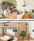 Chillin Portable Ceiling Fan With Remote For Indoor Outdoor Use in tent, gazebo, RV, and indoor plant setup