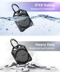 AirTag Holder Case With Key Ring And 3M Mount, IPX8 waterproof, submerged in water and showcased on breaking ground for durability