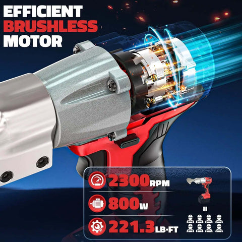 Cordless Sheet Metal Cutter Nibbler with 221 Foot Pounds of Torque Cuts 18 Gauge Steel Brushless Motor Design