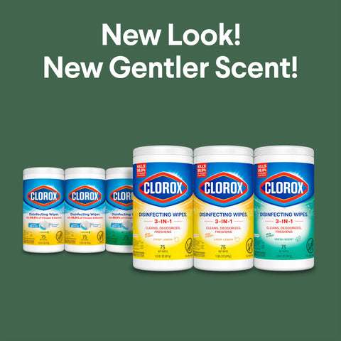 Allergy Season Disinfecting Wipes Bleach Free Multi Surface Cleaner Antibacterial Fresh Scent Crisp Lemon 75 Count Each Pack Of 3 Kills 99.9 Percent Of Viruses And Bacteria Including COVID 19 For Quick Easy Cleanups displayed