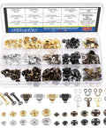 All In One Sewing Hooks And Eyes Kit With Sew On Snaps 152 Total Pairs In Four Colors For Trousers Skirts Bras And Shirts