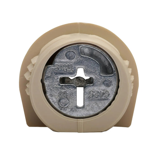 100 Pack System 6 Cam Lock Connector for 19 mm boards, heavy aluminum, drop-in design, almond color, plug and play installation.