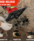 Person using Cordless Tiller Cultivator for Easy Yard Work, M18 Battery Compatible, with 9 Inch Tilling Width and 7 Inch Depth