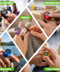 Bulk 30 Pack Electronic Finger Clicker With 5 Digit Lcd Display Resettable Hand Tally Counter No Fuss Design Golf Game Day Ready And Crafting Tool Auto Sleep Battery displayed in various uses like office, knitting, fishing, and fitness.