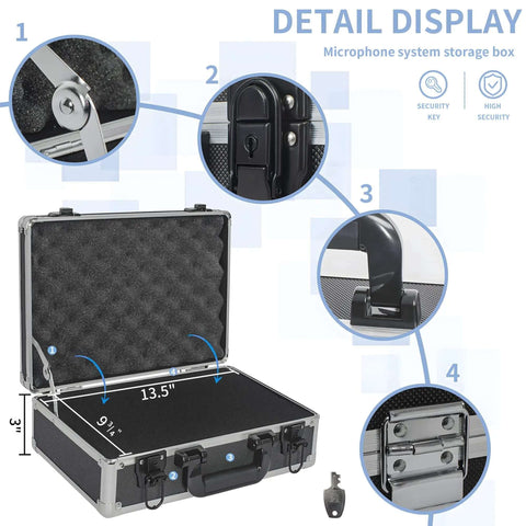 14 Inch Hard Shell Carrying Case Built Tough For Cameras Lenses Guns And Tech with foam insert and secure latches, open view.
