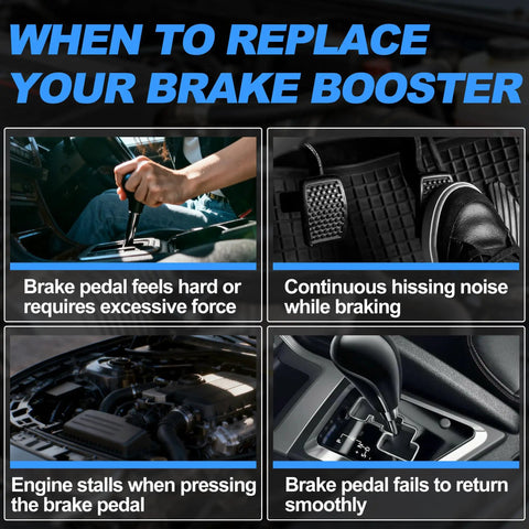 When to replace your brake booster for Chevy and GMC trucks: hard brake pedal, hissing noise, engine stalls, pedal fail.