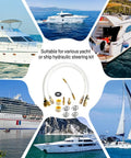 Hydraulic Steering Bleed Kit For Boats With Leak Proof Brass Connectors And Quick Connection Pro Grade Enhanced Marine Bleeder Tool with assorted yacht images