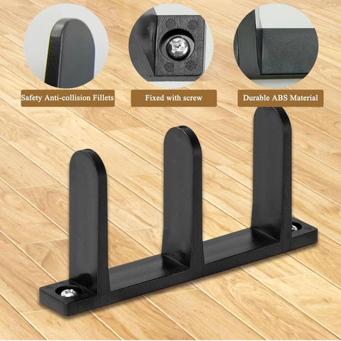 4 Pack Sliding Closet Door Floor Guides With Screws Black ABS Bottom Guides Fit For One And Three Eighths Inch Thick Doors