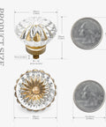 Dope Crystal Cabinet Knob Set, 8 Pack Glass Crystal Vintage Hardware In Antique Brass Bronze Finish, Classic Drawer Pulls size chart