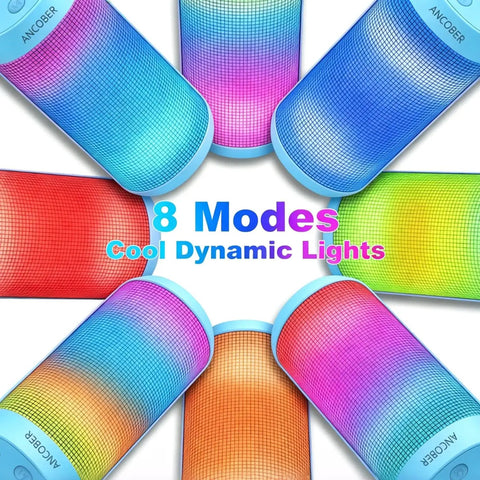 Powerful Portable Wireless Bluetooth Speaker With Stereo Sound LED Lights and Long 36 Hour Battery Life IPX4 Waterproof BT53 TWS Pairing