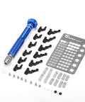 TG Racing Carbon Fiber RC Car Frame Kit 1/24 1/28 Scale with tools and DIY parts for RWD drift chassis assembly.