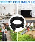 Beefy 100 Ft Heavy Duty Outdoor Extension Cord With 3 Outlets, 12/3 12AWG SJTW, shown with outdoor and indoor uses.