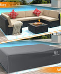 Beefy Heavy Duty Patio Furniture Cover Waterproof And Anti UV 500D Tear Resistant for sectional sofa and table, gray, poolside view