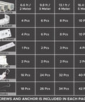 13 Foot Smooth Sliding Ceiling Curtain Track With Wall Mounts Heavy Duty Aluminum Curtain System For Home And Office Quiet Glide Low Friction And Durable No Fuss Install kit parts chart