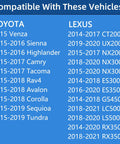 Compatibility chart for Toyota Gas Cap Replacement 2014-2021 77300-07030 77300-53030 with various Toyota and Lexus models.