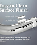 Rock Solid Single Sided Towel Bar Polished Chrome Shower Handle 24 Inch Centers close-up showing polished chrome finish and stainless steel.