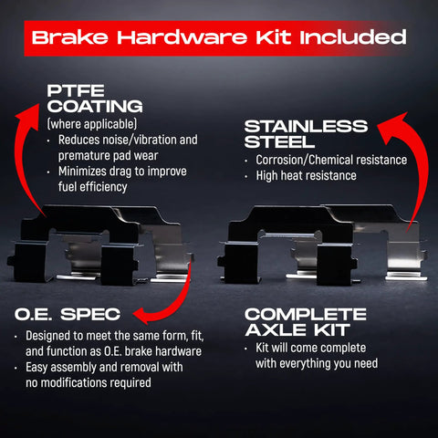 Front And Rear Brake Kit For Honda Civic 2006 To 2011 With Ceramic Pads And Blank Rotors Hardware Included details