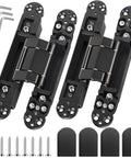 Heavy Duty Invisible Door Hinges Two Pack Slick Concealed Hardware With Rock Solid Copper Mount Smooth Swing and accessories.