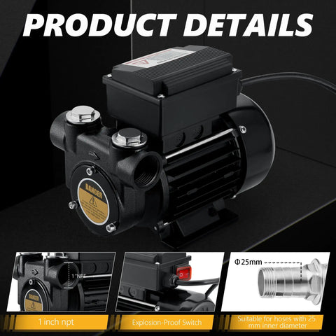 Heavy Duty 110V Ac Diesel Fuel Transfer Pump 15 Gpm Badass Cast Iron Build Zero Fuss Self Priming Operation with 1 inch NPT fittings.