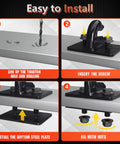 Installation steps for Heavy Duty Grade 70 3/8 Inch Bolt On Tractor Bucket Grab Hook With Backer Plate, Galvanized And Powder Coated.