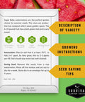 Seed packet details for Indoors Or Outdoors Vegetable Seed Kit With 20 Heirloom Non GMO Varieties For Beginners A Great Gift For Family Gardeners Looking To Start A Real Food Victory Garden At Home.