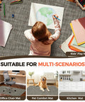 Multi-purpose mat used as office chair mat, pet comfort mat, and kitchen mat, suitable for various scenarios.