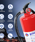4 Pack 5LB ABC Dry Chemical Fire Extinguisher Haul For Home Kitchen Car And RV showing all-metal construction and pressure indicator.