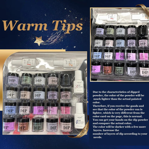Dope Dip Powder Nail Kit With 20 Color Changing Glitter Powders And Full Liquid Set Base Coat Top Coat Activator Brush Saver