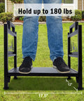Beefy Heavy Duty Steel Firewood Rack For Indoor And Outdoor Use Log Holder demonstrating 180 lb weight capacity