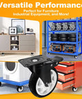 Built Like A Tank 5 Inch Heavy Duty Polyurethane Caster Wheels With Reliable Brakes on furniture and equipment carts.