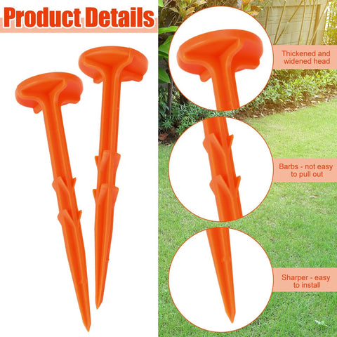 20 Pack 5 Inch Low Profile Survey Markers High Visibility Orange Yard Stakes For Patios Lawn Edges Gardens Paver Projects