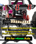 Copper Sleeve Bearing Steering Link For SCX24 And AX24, Adds 4mm Axles Each Side, Brass Ends For Heavier Front, Improves Steering Angles And Durability For RC Car Upgrade on RC crawler axle