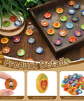 I Love Camp Pins For Kids 60 Pcs Outdoor Camping Button Accessories on wooden surface with detail view and quantity highlight