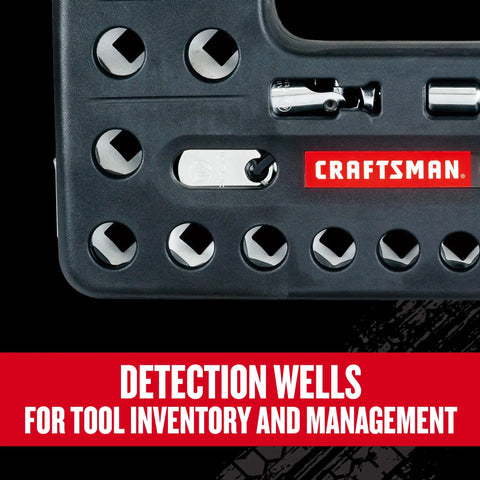 Detection wells in V Series Shallow SAE Socket Set Half Inch Drive 21 Piece With Six Point Sockets Off Corner Construction