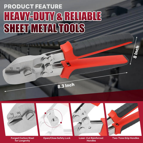 Heavy Duty Hand Sheet Metal Notcher Delivers Snap 30 Degree V Cuts For Hvac Ductwork And Thin Gauge Steel Rock Solid Frame With Snappy Safety Lock Guarantees Smooth Burr Free Trims And Tight Seal Joints Like A Champ