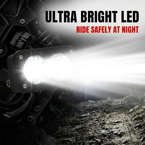 High Power 20W LED Dirt Bike Headlight 6000K Daylight White Direct Fit Harness Kit For Electric Dirt Bikes With Easy Install And Rugged Aluminum Housing Built For Off Road Rides And Beaming Visibility