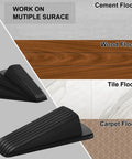 24 Pack Rubber Door Stoppers For Bottom Of Door Heavy Duty Wedge Stackable Door Stops For Floor Wall And Carpet Black