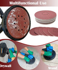 50 Piece 9 Inch Hook And Loop Sanding Discs Set For Drywall Sander 10 Hole Includes 60 80 120 150 240 Grits Aluminum Oxide Blend