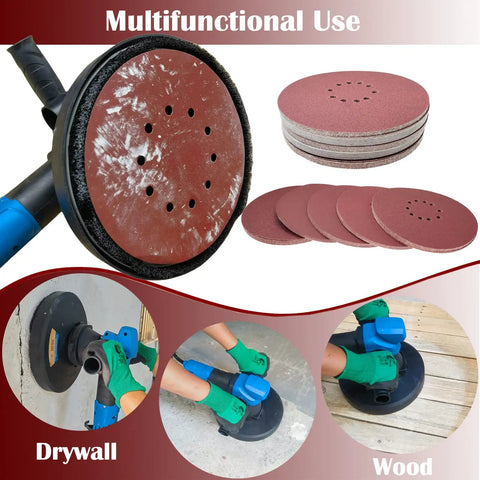 50 Piece 9 Inch Hook And Loop Sanding Discs Set For Drywall Sander 10 Hole Includes 60 80 120 150 240 Grits Aluminum Oxide Blend