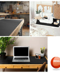 Heavy Duty Work Bench Mat 23.5 By 47.5 By 0.06 Inch Scratch Resistant PVC Protects Your Workbench Table And Tool Station From Paints Glue Sparks And Spills For Painting Woodworking Crafting And Building Black Made In USA used on workbenches and desks