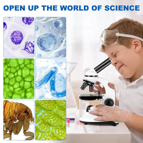Child using All In One Microscope For Adults And Kids With 40X-2000X Magnification, Crystal Clear Imaging, Easy To Operate, Phone Holder
