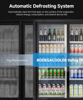 Heavy Duty Workhorse Commercial Merchandiser Refrigerator With Smooth Automatic Sliding Rebound Doors And Reinforced Glass Panels For High Traffic Stores Keep Merchandise Frosty All Day Long, showcasing automatic defrosting system.