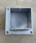 No Sweat Installation Heavy Duty Wood Post Base Brackets With Stainless Steel Railing Supports showing a square base plate for installation.